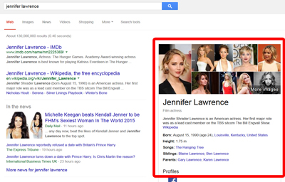 Google knowledge graph semantic search in action.